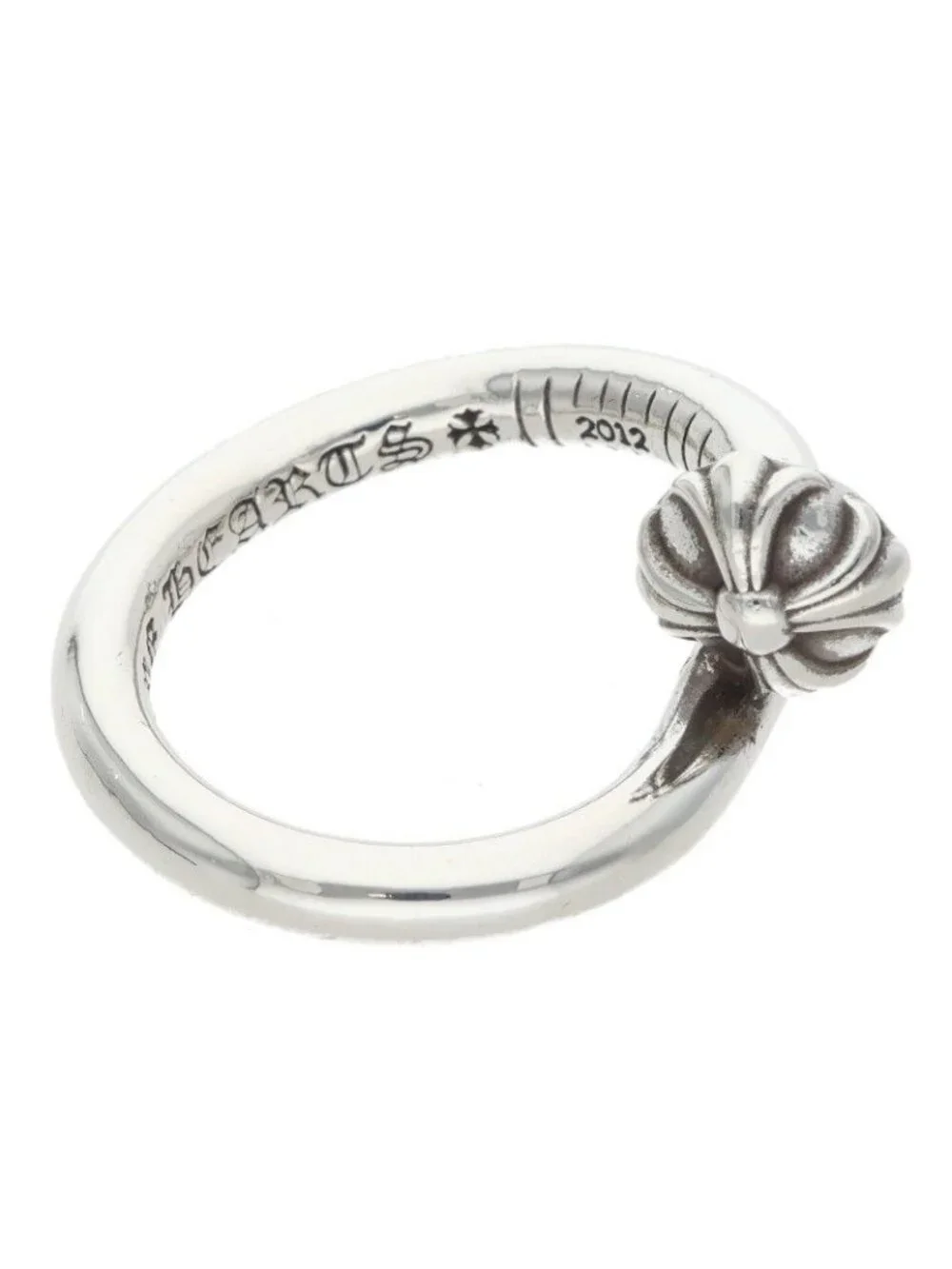 Chrome Hearts Nail Crsball Cross Ball Silver Ring